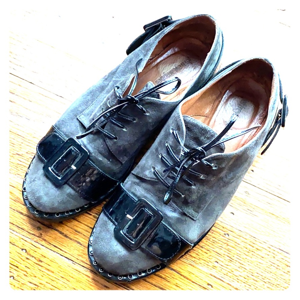 Grey Suede Oxfords